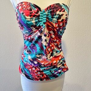 La Blanca Multicolor Swim Tankini Top